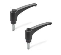 Ganter Normelemente 2 palancas de sujeción de plástico, tornillo de acero | GN 603-78-M8-30-DSG | rosca M8 x 30