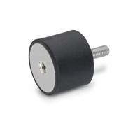 Ganter Normelemente 451-100-55-M16-EE-55 Tope de goma GN 451 | 1 pieza, Negro, d1: 100 h1: 55 d2: M16x41