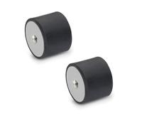 Ganter Normelemente 451-25-20-M6-EE-55 Topes de goma GN 451 | 2 unidades, Negro, d1: 25 h1: 20 d2: M6