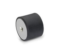 Ganter Normelemente 451-40-30-M8-EE-55 Tope de goma GN 451 | 1 pieza, Negro, d1: 40 h1: 30 d2: M8