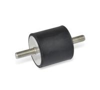 Ganter Normelemente 451-50-40-M10-SS-55 Tope de goma GN 451 | 1 pieza, Negro, d1: 50 h1: 40 d2: M10x28