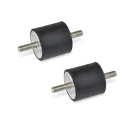 Ganter Normelemente 451-8-8-M3-SS-55 Topes de goma GN 451 | 2 unidades, Negro, d1: 8 h1: 8 d2: M3x6