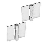 Ganter Normelemente | Bisagras de chapa de acero inoxidable - GN 136-NI-30-30-A | Acero inoxidable | Pin de acero inoxidable | 2 piezas