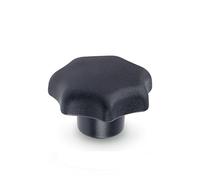 Ganter Normelemente DIN 6336-KT-50-M10-K mangos de estrella con casquillo roscado, azul, Diametro 50mm Rosca: M10, Set de 10 Piezas