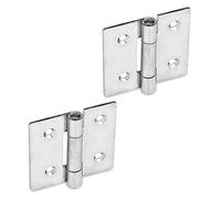 Ganter Normelemente GN 136-NI-40-40-C 136-NI-40-40-C-Bisagras de Chapa de Acero Inoxidable, Plata, Länge: 40mm x 40mm, Set de 2 Piezas