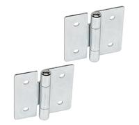 Ganter Normelemente GN 136-ST-50-50-B 136-ST-50-50-B-Bisagras de Chapa-Acero, Galvanizado Azul Pasivado, Länge: 50mm x 50mm, Set de 2 Piezas