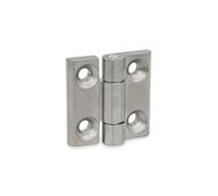 Ganter Normelemente GN 237.3-NI-80-80-A-GS Bisagra para uso pesado Acero inoxidable NI, Plata, 80x80mm