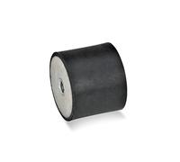 Ganter Normelemente GN 351-20-20-M6-EE-55 Amortiguadores de caucho, Negro, Rosca: M6 Diámetro: 20mm, Set de 10 Piezas