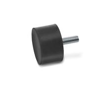 Ganter Normelemente GN 352-20-20-M6-S-55 352-20-20-M6-S-55-Tope de goma, Negro, Diámetro: 20 mm Altura: 20 mm, Set de 20 Piezas