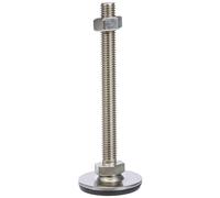 Ganter Normelemente GN 41-40-M10-100-D3-SK 41-40-M10-100-D3-SK-Patas Ajustables de Acero Inoxidable vulcanizadas, Plata, Gewinde d2: M10X100