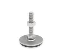 Ganter Normelemente GN 41-40-M10-60-D3-SK Patas ajustables de acero inoxidable vulcanizadas, plata, Gewinde d2: M10X60
