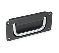 Ganter Normelemente GN 425.8-120-CR-SW-A Asa plegable, Negro, Ral 9005, mate texturado, Forma A longitud l1: 120 mm