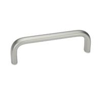 Ganter Normelemente GN 565.5-20-400-A-GS - Mango de acero inoxidable, color plateado, distancia entre orificios: 400 mm