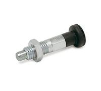 Ganter Normelemente GN 717-6-M10-BK-ST 717-6-M10-BK-ST-Perno de Bloqueo, Plata, Gewinde d2: M10, Set de 2 Piezas