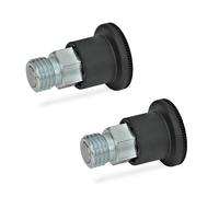 Ganter Normelemente GN 822.6-8-M16-C 6-8-M16-C-Perno de Bloqueo l Versión pequeña, Negro, Gewinde d2: M16, Set de 2 Piezas