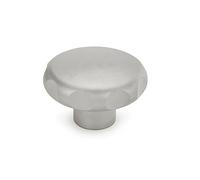 Ganter Normelemente Mango de estrella | acero inoxidable | GN 5335-50-M8-E | mate con chorro | diámetro del mango 50 mm | rosca M8