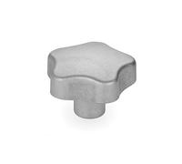 Ganter Normelemente / Mango de estrella/tuerca de agarre/GN 5336-70-M16-E-MT/aluminio mate/mango 70 mm/rosca M16