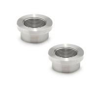 Ganter Normelemente Manguito de soldadura, manguito de acero inoxidable, 2 unidades, rosca en pulgadas G1/4, con pretina, GN 7490-NI-G1/4-B