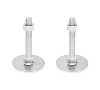 Ganter Normelemente | Patas de acero inoxidable - GN 41-50-M8-50-D0-SK | Diámetro del pie 50 mm, plata, rosca d2: M8 x 50