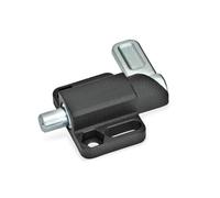 Ganter Normelemente | Pestillo de resorte | acero con brida atornillable | perno de 10 mm | curva de retención derecha | GN 722.3-10-20-R-SW