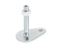 Ganter Normelemente | Pie de ajuste en forma de gota - GN 42-80-M20-200-A0-UK | Forma Reino Unido: hexágono interior superior y superficie de llave inferior con lengüeta de fijación, rosca M20 x 200