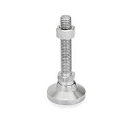 Ganter Normelemente | Pie de apoyo, pie articulado, pie para muebles, acero inoxidable, GN 343.6-32-M8-63-OS | rosca M8x63