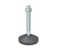 Ganter Normelemente Pie nivelador, pie articulado - GN 344-80-M12-68-BG | Pie de plástico termoplástico | husillo de ajuste de acero | D: 80, M12 x 68