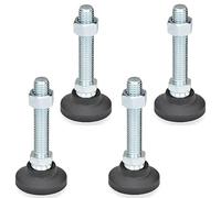 Ganter Normelemente Pies articulados con husillo de ajuste GN 343.4-40-M12-100-A | Pie: plástico (poliamida) | 4 unidades
