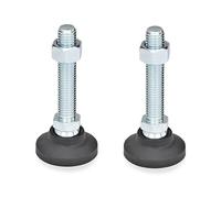 Ganter Normelemente | Pies articulados con husillo de Ajuste - GN 343.4-60-M16-80-A | Pie: plástico (Poliamida) | 2 Unidades