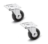 Ganter Normelemente Ruedas para aparatos, ruedas giratorias, 40 mm, 2 ruedas, 60 kg, revestimiento de goma, cuerpo de polipropileno, carcasa de acero, GN 22870-40-G-L-L-ST