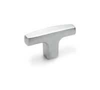 Ganter Normelemente Tirador para muebles, armario y cajón en forma de T, aluminio, en blanco, GN 563.2-80-M8-BL, rosca M8