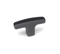 Ganter Normelemente Tirador para muebles, armario y cajón en forma de T, aluminio, negro, GN 563.2-80-M8-SW | rosca M8
