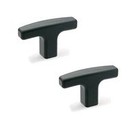 Ganter Normelemente Tiradores en T, tiradores para muebles, tiradores de armario, tiradores de cajón, GN 563-55-M6, plástico, mango de 55 mm, rosca M6, 2 unidades