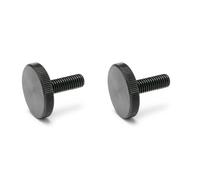 Ganter Normelemente Tornillos moleteados planos | Tornillos moleteados (forma baja) | DIN 653-M10-20 | 2 unidades | acero bruñido | Rosca: M10 x 20