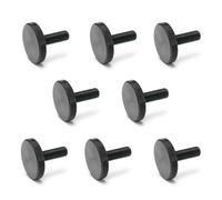 Ganter Normelemente Tornillos moleteados planos | Tornillos moleteados (forma baja) | DIN 653-M5-20 | 8 unidades | acero bruñido | Rosca: M5 x 20