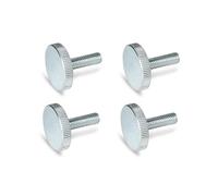 Ganter Normelemente Tornillos moleteados planos | tornillos moleteados (forma baja) | DIN 653-M5-20-ZB | 4 unidades | acero galvanizado | Rosca: M5 x 20