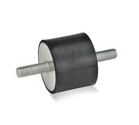 Ganter Normlemente | Amortiguadores de caucho - GN 351 | con 2 tornillos | Caucho Natural, negro, GN 351-60-40-M10-SS-55
