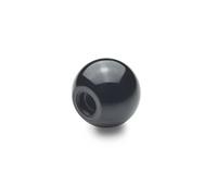 Ganter Standard DIN 319-KU-40-M12-C - Bola Botones, color negro, 10 uds.