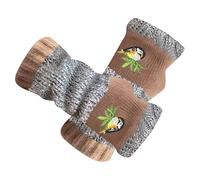 Gants Sans Doigts Pour Femmes - 9*3 Pouces, Mitaines Brodées Motif Oiseaux | Gants D'hiver Sans Doigts Avec Broderie | Pour Femmes Adultes Enfantes Filles Hiver Froid Travail Conduite Cosplay