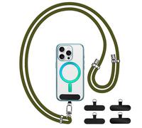 GanYesin Cordón Universal Teléfono, Correa Ajustable de Nailon Hombre y Mujer (No Incluye Funda), Compatible Todos los Smartphones Funda para Actividades Aire Libre, Viajes Transporte (Verde Militar)