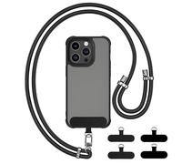 GanYesin Cordón Universal Teléfono, Correa Ajustable de Nailon Hombre y Mujer (No Incluye Funda), Compatible Todos los Smartphones Funda para Actividades Aire Libre, Viajes Transporte (Negro)