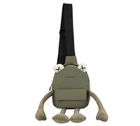 GANYKQ Bolso bandolera para niñas, con forma de rana, bandolera y correa, Verde militar