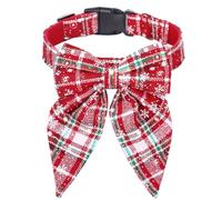 GANYKQ Collar de Navidad para mascotas con lazo, festival, fiesta, accesorios de disfraz para mascotas, collar de vacaciones para gatito