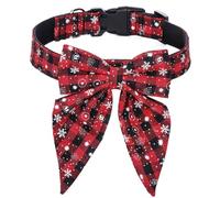 GANYKQ Collar de Navidad para mascotas con lazo, festival, fiesta, accesorios de disfraz para mascotas, collar de vacaciones para gatito
