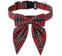 GANYKQ Collar de Navidad para mascotas con lazo, festival, fiesta, accesorios de disfraz para mascotas, collar de vacaciones para gatito