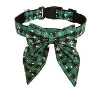 GANYKQ Collar de Navidad para mascotas con lazo, festival, fiesta, accesorios de disfraz para mascotas, collar de vacaciones para gatito