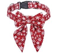 GANYKQ Collar de Navidad para mascotas con lazo, festival, fiesta, accesorios de disfraz para mascotas, collar de vacaciones para gatito