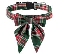 GANYKQ Collar de Navidad para mascotas con lazo, festival, fiesta, accesorios de disfraz para mascotas, collar de vacaciones para gatito