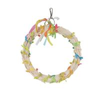 GANYKQ Columpio para pájaros con hojas, puente oscilante, percha de ratán para periquitos, juguete para decoración de jaula de pájaros