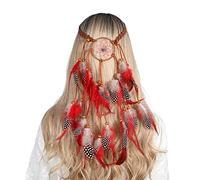 GANYKQ Diadema étnica con adornos de cuentas, diadema única para mujer, novia, toma de fotos, atrapasueños, diadema de red